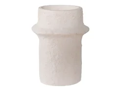 2 candelabros cilíndricos en cemento blanco