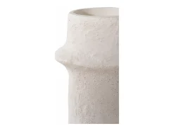 2 candelabros cilíndricos en cemento blanco