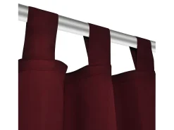 2 cortinas micro-satinadas con trabillas color burdeos, 140 x 245 cm ES710034