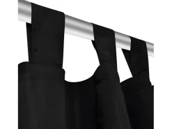 2 cortinas negras micro-satinadas con trabillas, 140 x 225 cm ES649624