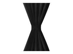 2 cortinas negras micro-satinadas con trabillas, 140 x 225 cm ES649624