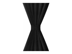 2 cortinas negras micro-satinadas con trabillas, 140 x 245 cm ES359441