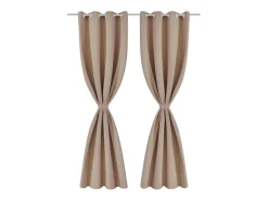 2 cortinas oscurecedoras con anillas blanco crema blackout 135x245cm ES754878