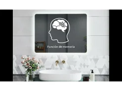 AICA Espejo de baño con luz LED,120 x 70 cm,luz led+ brillo ajustable+ función de memoria agapada
