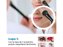 Aica Espejo de baño LED 120×70 cm,Reloj,Lupa,Bluetooth