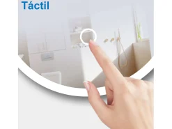 Aica Espejo de baño LED 40 x 90 cm, ovalado, antivaho, luminosidad regulable