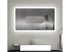 Aica Espejo de baño LED 120×70cm,Bluetooth,antivaho