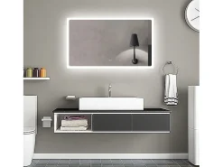 Aica Espejo de baño LED 120×70cm,Bluetooth,antivaho