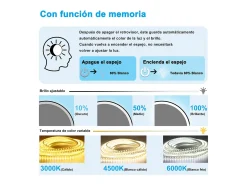 Aica Espejo de baño redondo LED 70cm con marco, antivaho, luminosidad regulable