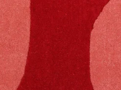 Alfombra 100% lana tejida a mano, rojo cereza y rosa, 160 x 230 cm, 2100g/m², NOLERA