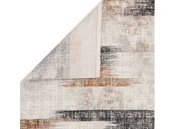 Alfombra abstracta - 160x230cm - naranja, crema, negro - Kuza Lines