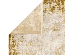 Alfombra abstracta - 160x230cm - oro, crema - Kuza Border