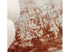 Alfombra abstracta - 160x230cm - naranja, crema - Kuza Border