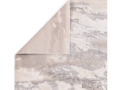 Alfombra abstracta - 120x170cm - plata, crema, gris - Aurora Cloud