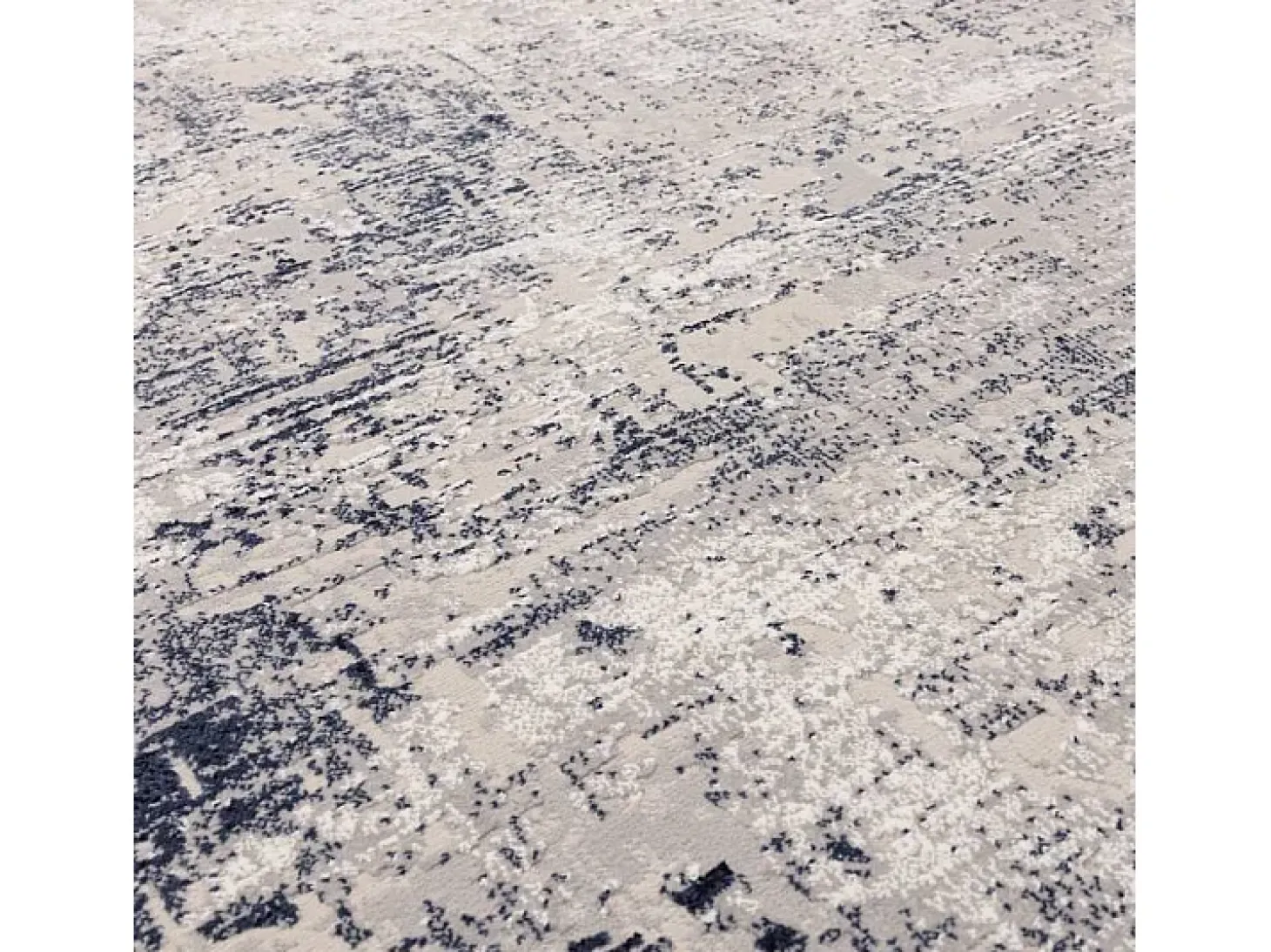 Alfombra abstracta - 160x230cm - azul marino, crema - Kuza Border