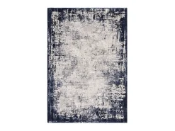 Alfombra abstracta - 160x230cm - azul marino, crema - Kuza Border