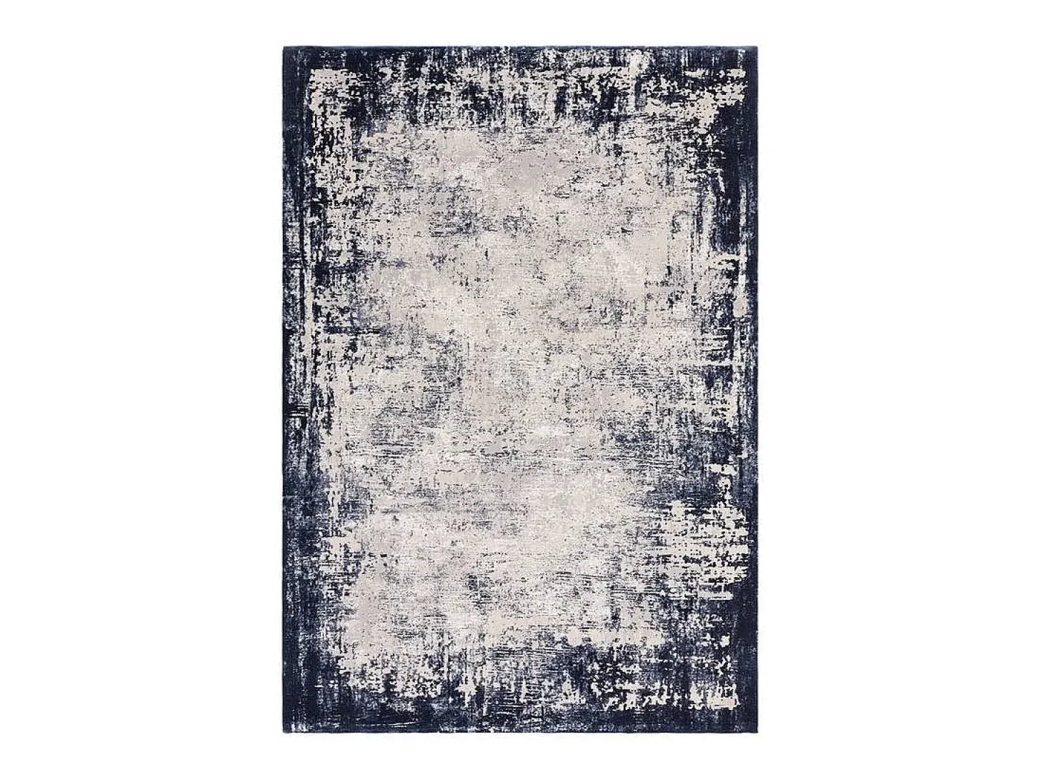 Alfombra abstracta - 160x230cm - azul marino, crema - Kuza Border