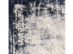 Alfombra abstracta - 160x230cm - azul marino, crema - Kuza Border