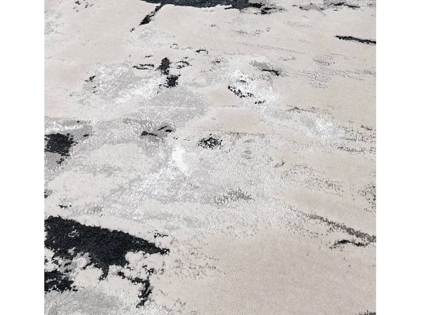 Alfombra abstracta - 160x230cm - plata, crema, blanco, gris - Aurora Glacier