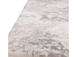 Alfombra abstracta - 160x230cm - plata, crema, gris - Aurora Cloud