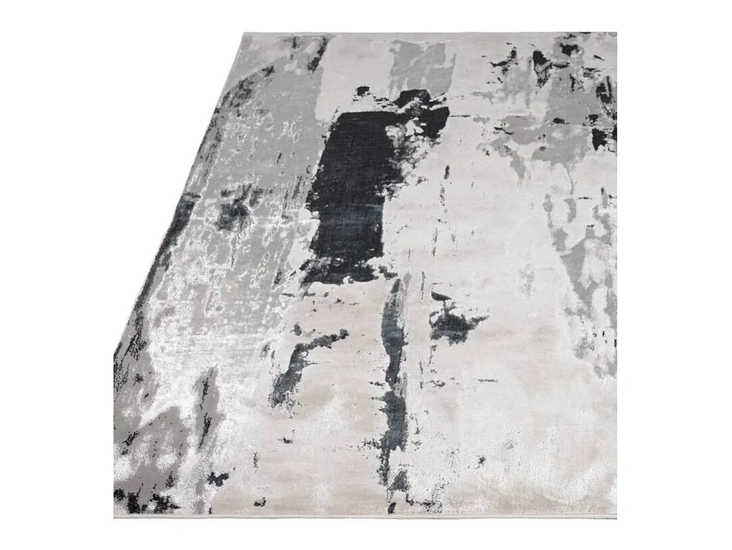 Alfombra abstracta - 120x170cm - plata, crema, blanco, gris - Aurora Glacier