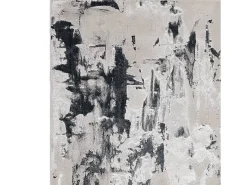 Alfombra abstracta - 120x170cm - plata, crema, blanco, gris - Aurora Glacier