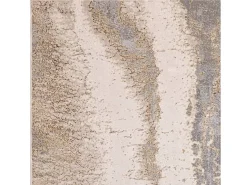 Alfombra abstracta - 160x230cm - oro, gris, beige - Aurora Cliff