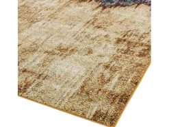 Alfombra abstracta - 120x170cm - naranja, azul, beige - Nova Distress