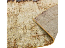 Alfombra abstracta - 120x170cm - naranja, azul, beige - Nova Distress