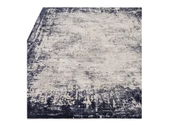 Alfombra abstracta - 200x290cm - azul marino, crema - Kuza Border