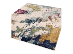 Alfombra abstracta multicolor - 200x290cm - amarillo, azul, crema, burdeos - Nova Abstract
