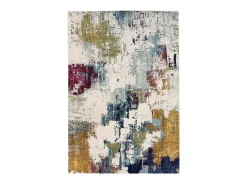 Alfombra abstracta multicolor - 200x290cm - amarillo, azul, crema, burdeos - Nova Abstract