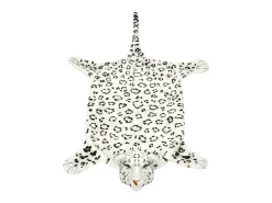 Alfombra afelpada de leopardo 139 cm blanco ES47204