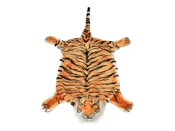 Alfombra afelpada de tigre 144 cm marrón