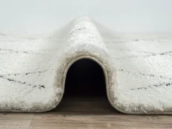 Alfombra Bahar Shaggy moderna patrón rombos, negro blanco, 200 x 290 cm