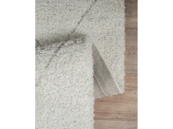 Alfombra Bahar Shaggy patrón rombos, crema, 240 x 340 cm