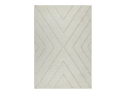 Alfombra Bahar Shaggy patrón triángulos, crema, 120 x 170 cm