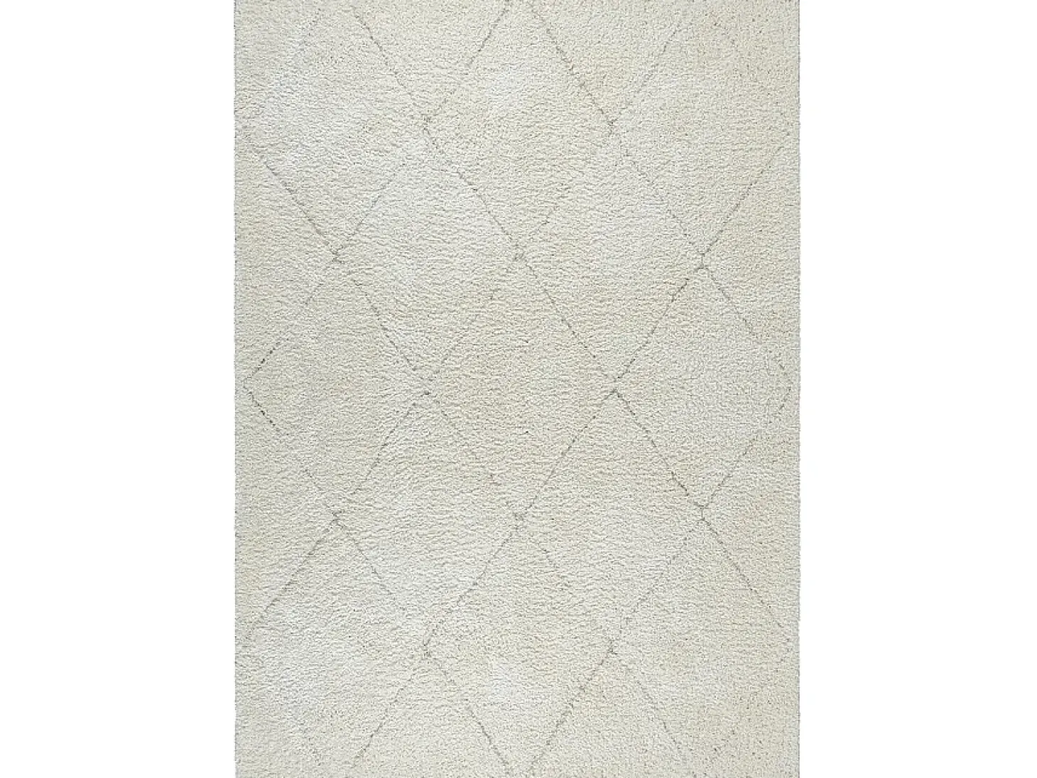 Alfombra Bahar Shaggy patrón rombos, crema, 160 x 230 cm