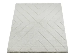 Alfombra Bahar Shaggy patrón triángulos, crema, 160 x 230 cm