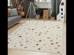 Alfombra Beat Kids Moderna Bebé Niña Niño - Crema - 80x150 cm