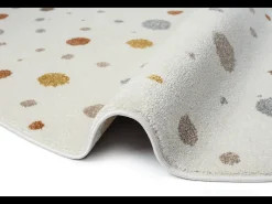 Alfombra Beat Kids Moderna Bebé Niña Niño - Crema - 160 cm Redonda