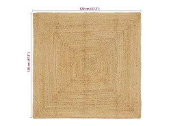 Alfombra beige 120 x 120 cm Yute