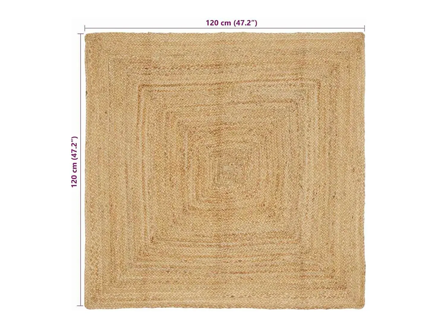 Alfombra beige 120 x 120 cm Yute