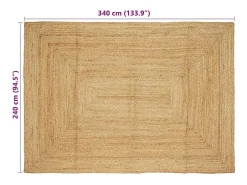 Alfombra beige 240 x 340 cm Yute