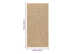 Alfombra beige ZIZUR 60x110 cm efecto yute interior exterior
