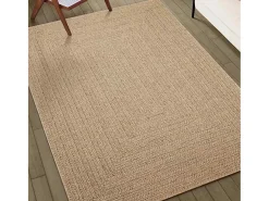 Alfombra beige ZIZUR 60x110 cm efecto yute interior exterior