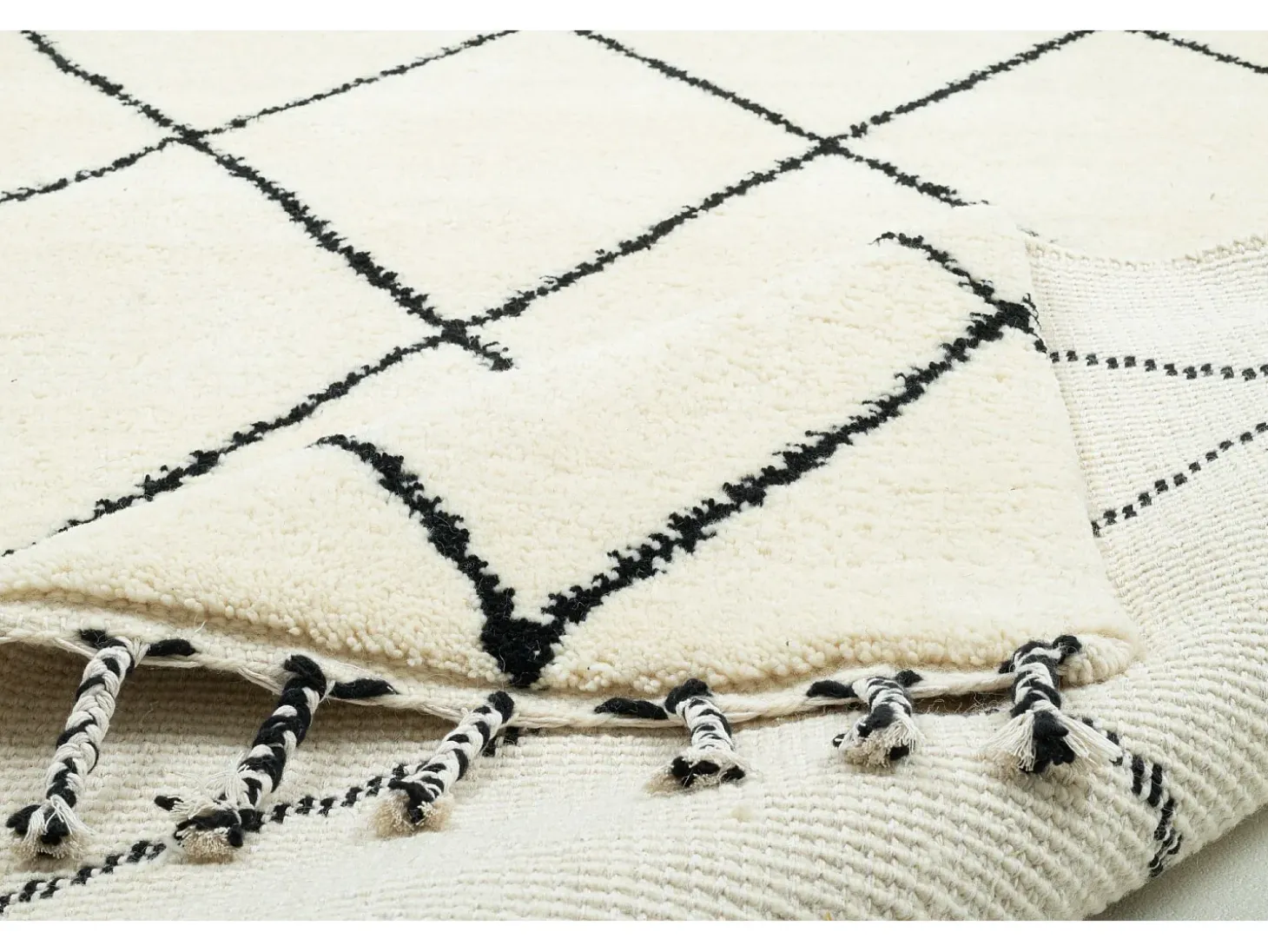 Alfombra bereber Marmoucha tejida a mano 250x300 cm Negro/Blanco Marmoucha