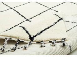 Alfombra bereber Marmoucha tejida a mano 140x200 cm Negro/Blanco Marmoucha