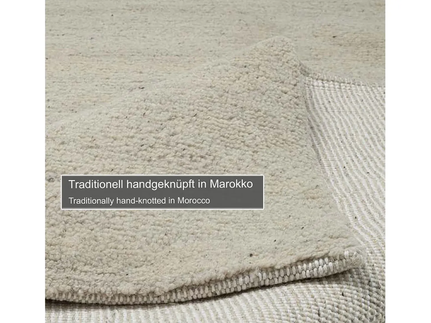Alfombra bereber tejida a mano con lana 90x160 cm Arena Hadj