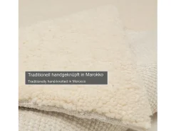 Alfombra bereber tejida a mano con lana 60x90 cm Blanco Hadj